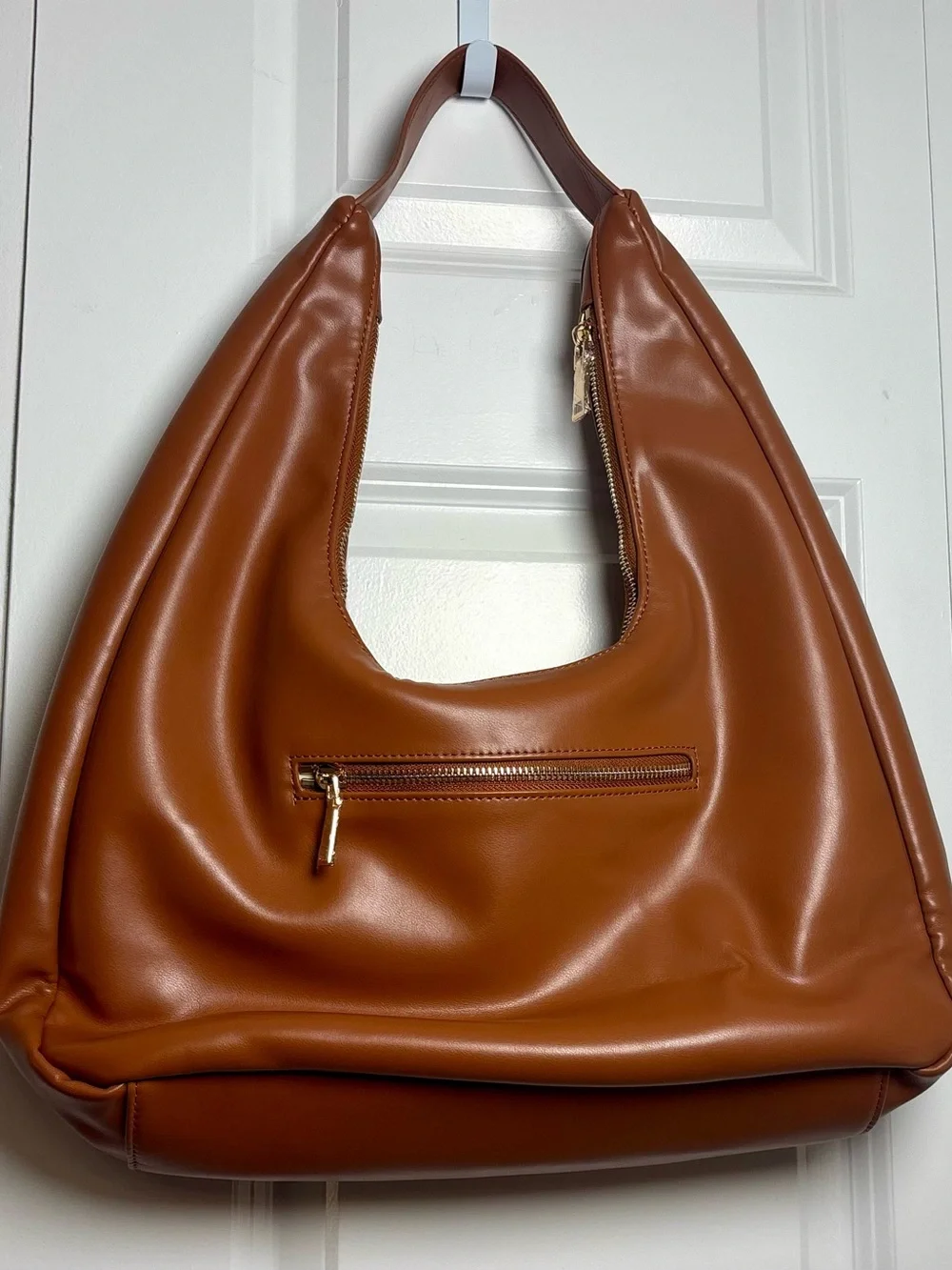 MODA LUXE Chestnut Brown Braided Hobo Shoulder Handbag